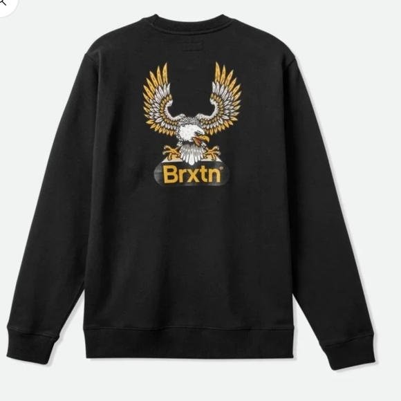 New Brixton Eagle Logo Fleece Pullover - Picture 1 of 8